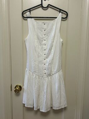 wild fable White Button-Front Drop Waist Mini Dress Size XS